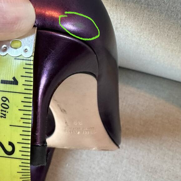 Miu Miu Purple Leather Pointed Toe Pumps - Italian Designer Heels US 8.5 EU 39 - Picture 4 of 12